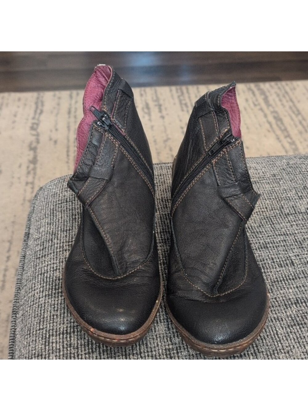 El Naturalista Leather Wedge Booties Dark Brown Almost Black - Picture 8 of 9